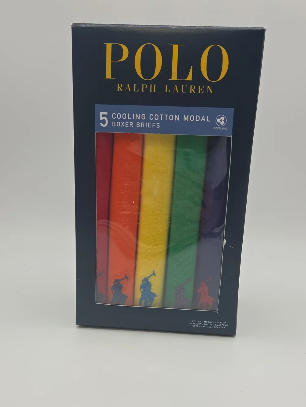 Polo by Ralph Lauren Cooling Cotton Modal Boxer Briefs - Navy & Gold Packaging